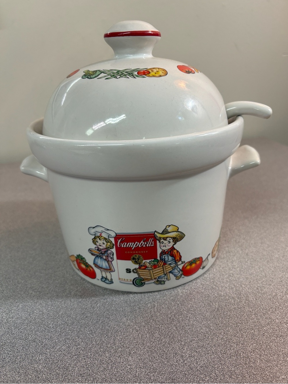 Vintage 1996 Campbell’s Soup Ceramic Tureen with Lid and Ladle